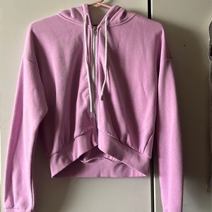 Forever 21 Cropped Pink Zip Up